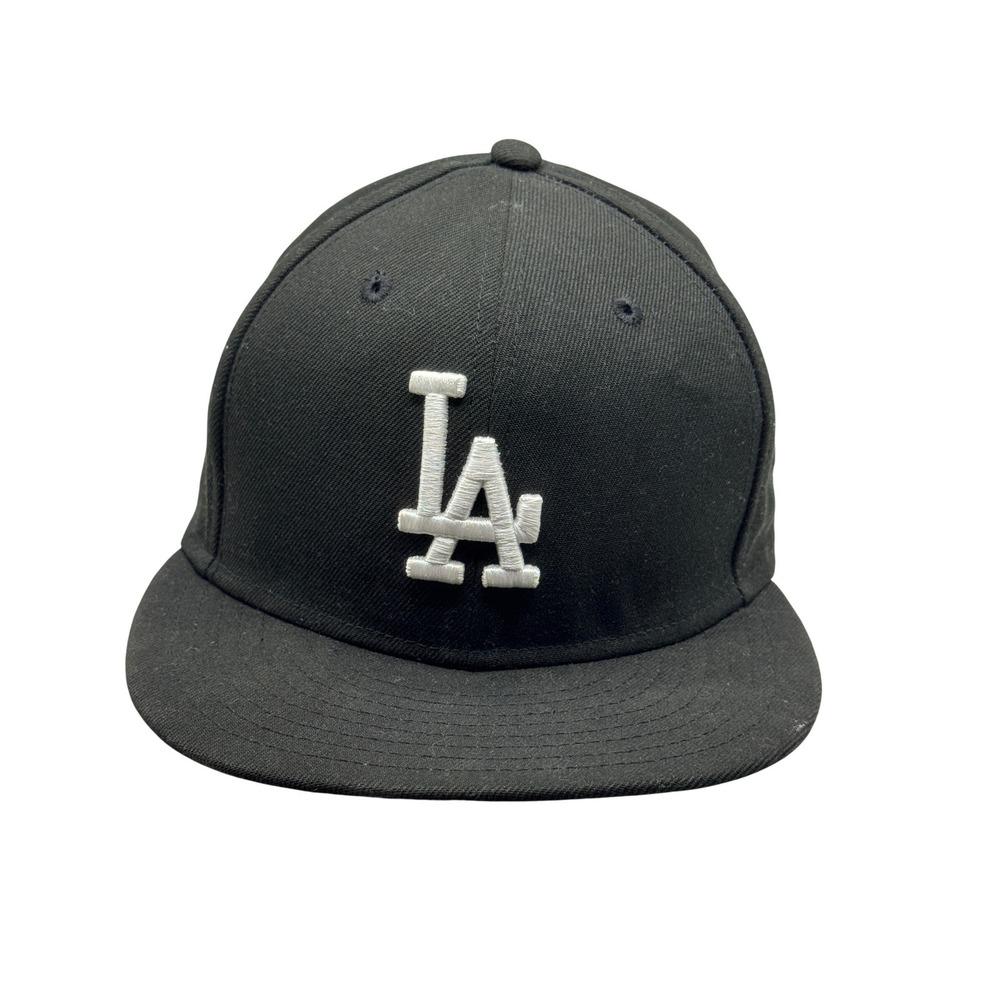 New Era 59FIFTY LA Dodgers Fitted Baseball‎ Cap Kids Size 6 1/8 Black White